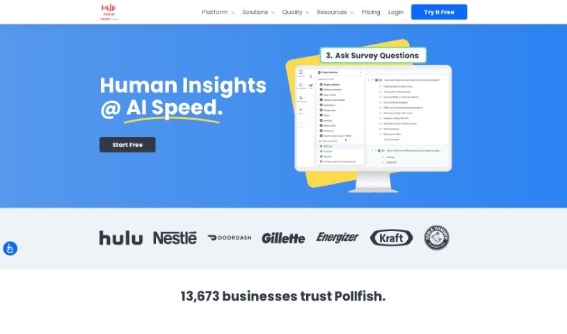 Screenshot of Pollfish