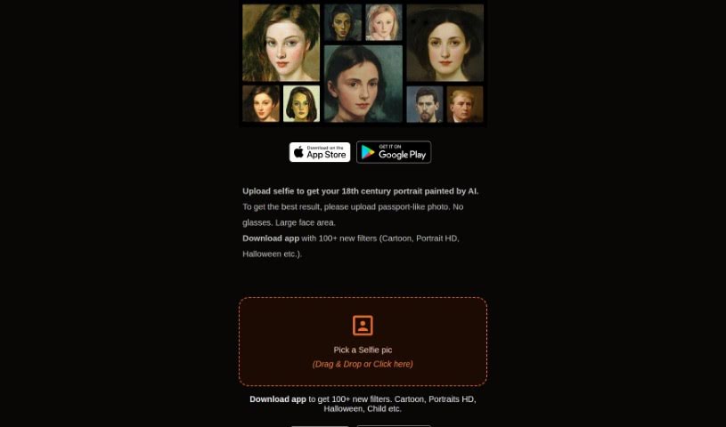 Screenshot of Portraitai