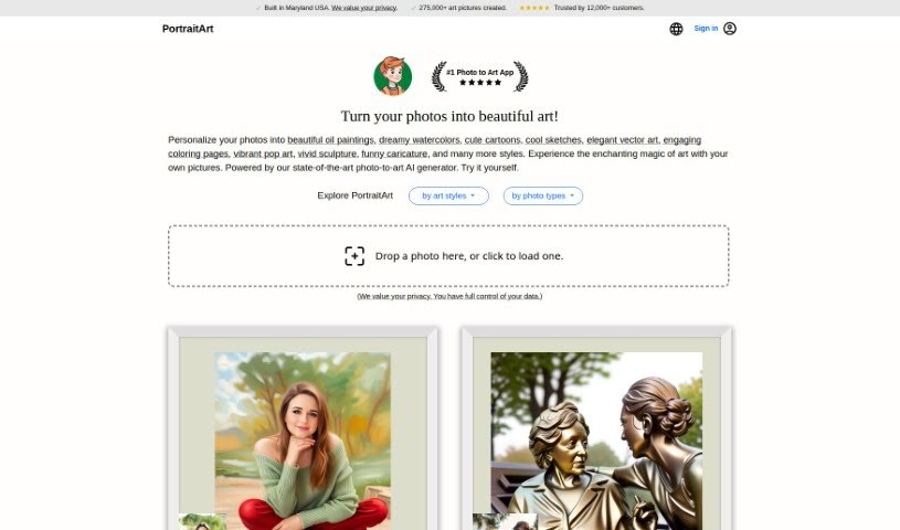 Screenshot of PortraitArt