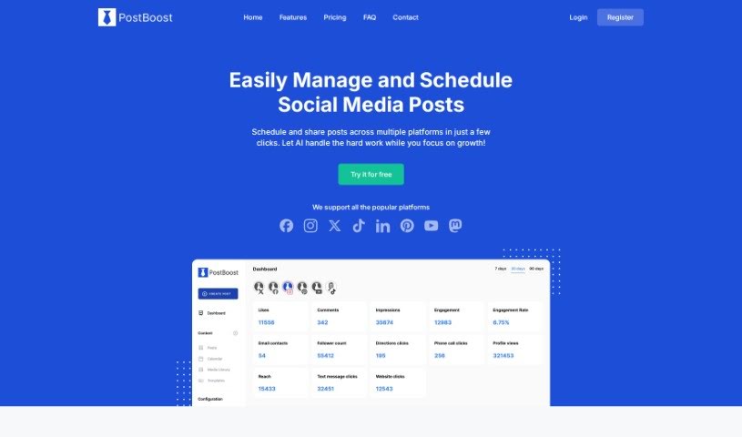 Screenshot of Postboost