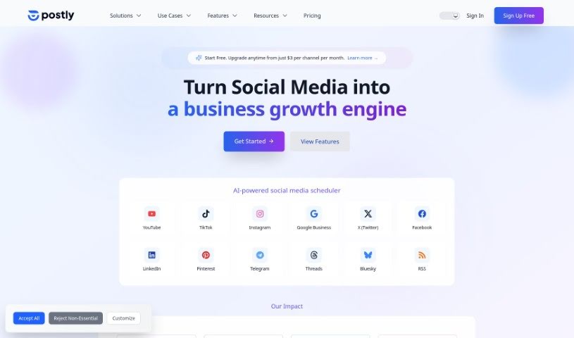 Screenshot of Postly