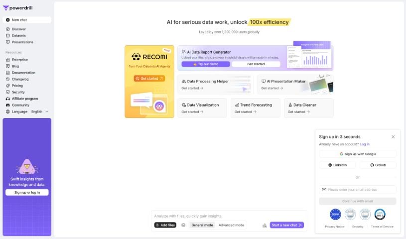 Screenshot of Powerdrill