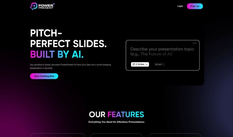 Screenshot of Powerpresent AI