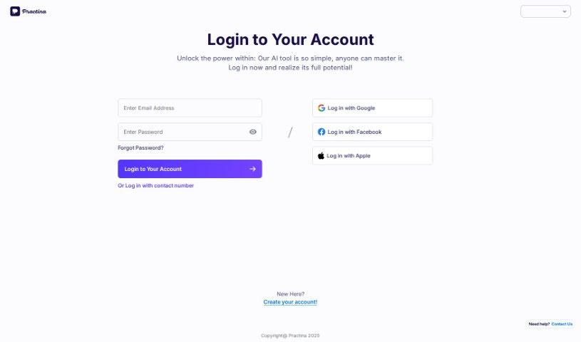 Screenshot of Practina AI