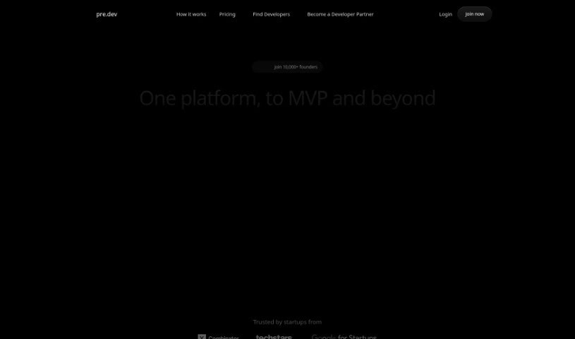 Screenshot of Pre.dev