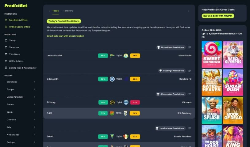 Screenshot of PredictBet