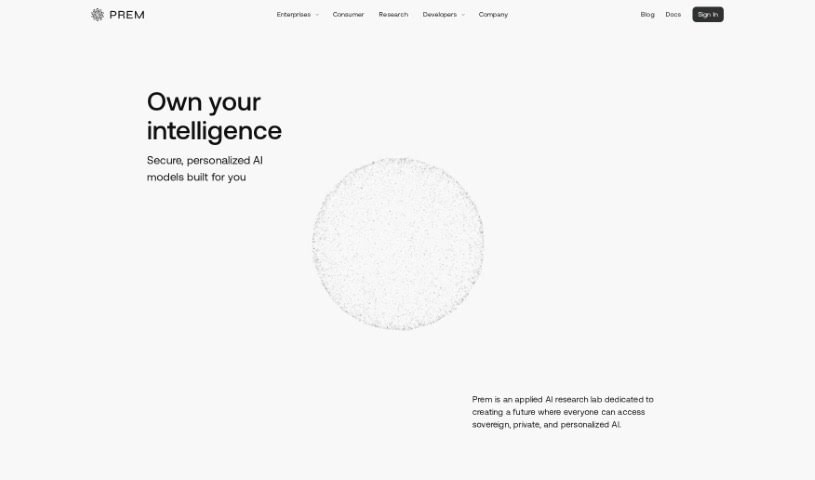 Screenshot of Prem AI