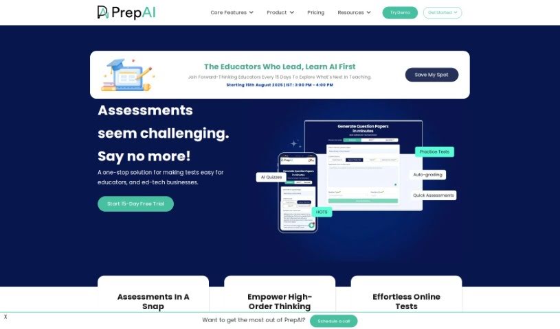 Screenshot of PrepAI