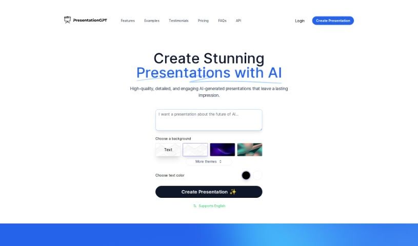 Screenshot of PresentationGPT