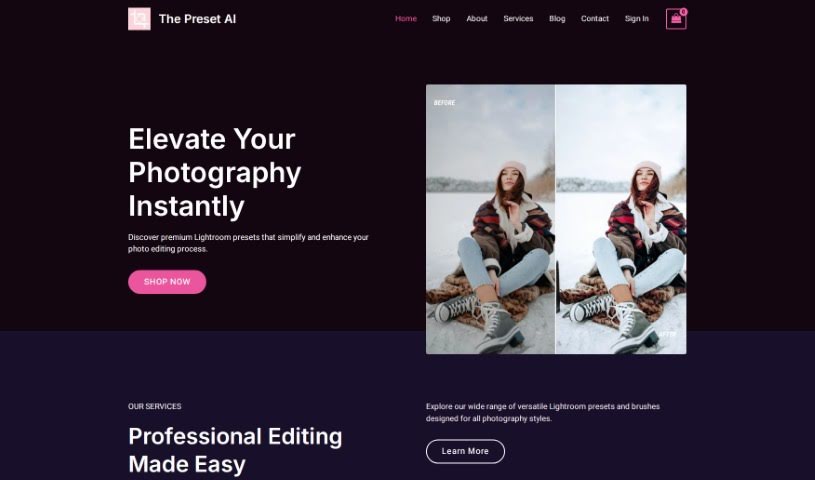 Screenshot of Presetai