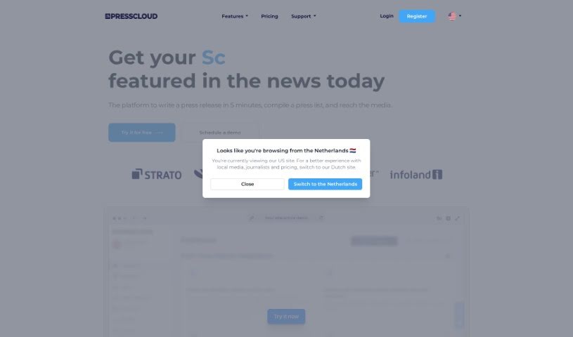 Screenshot of Presscloud