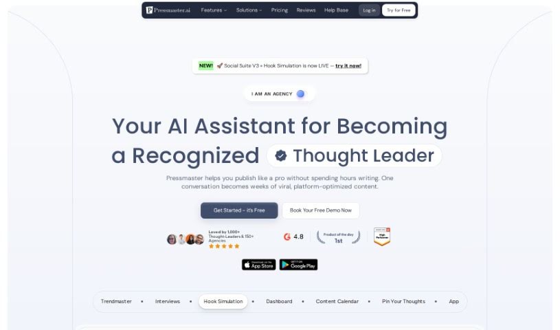 Screenshot of Pressmaster Ai