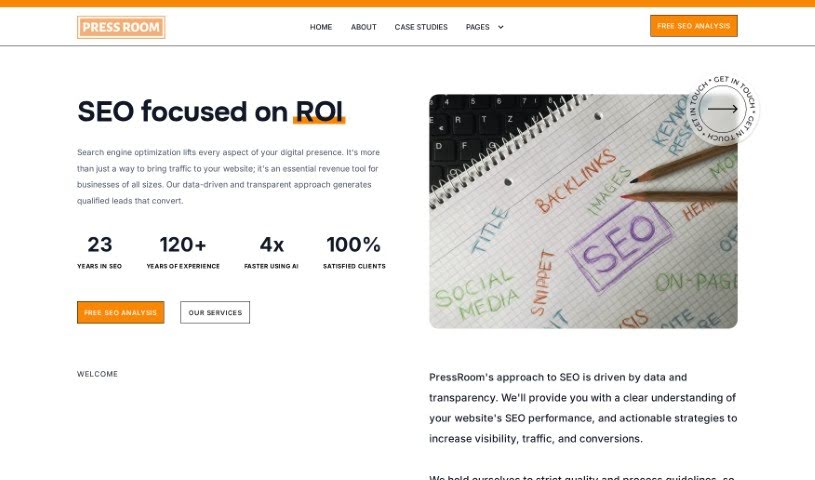 Screenshot of Pressroom