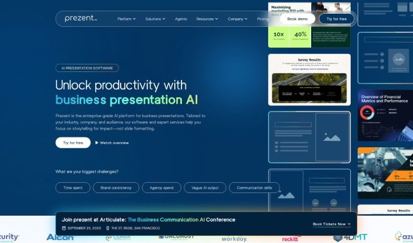Screenshot of Prezent Ai