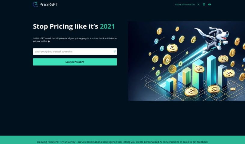 Screenshot of Pricegpt