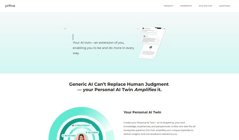 Screenshot of Prifina