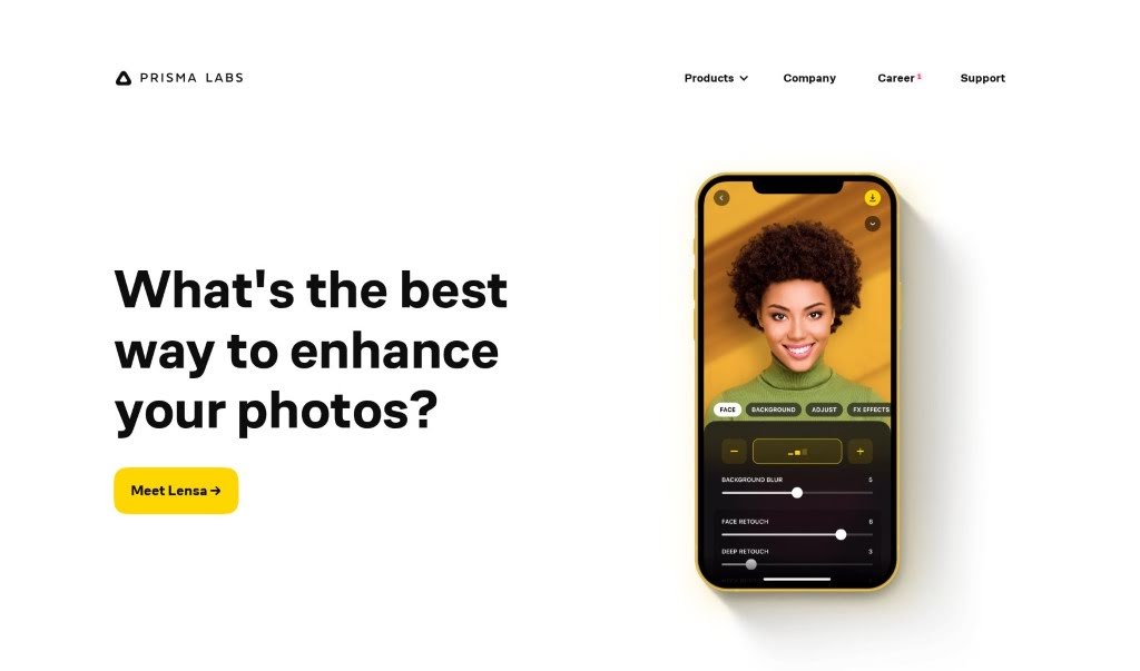 Screenshot of Prisma Labs