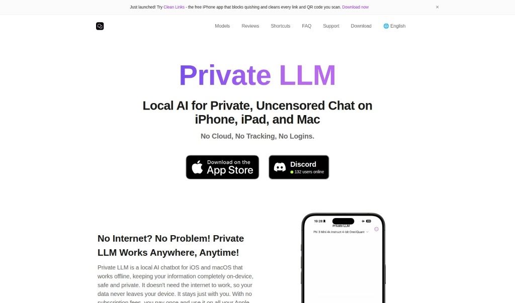 Screenshot of Private LLM