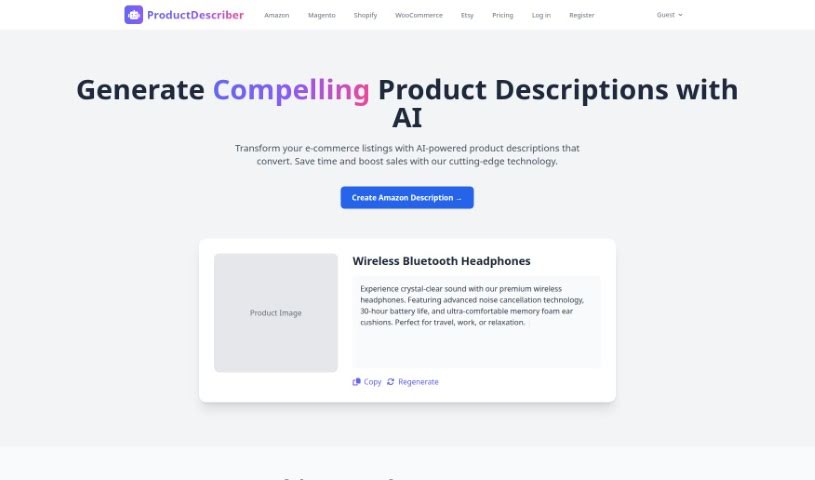 Screenshot of Productdescriber