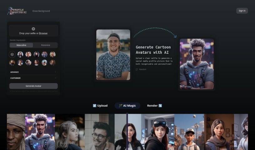 Screenshot of Profile Avatar AI