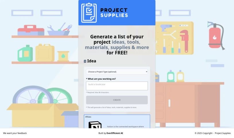 Screenshot of Project.supplies