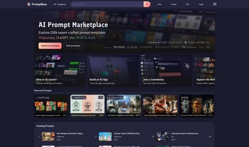 Screenshot of PromptBase