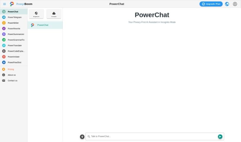 Screenshot of PromptBoom PowerChatTalk