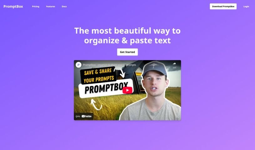Screenshot of PromptBox