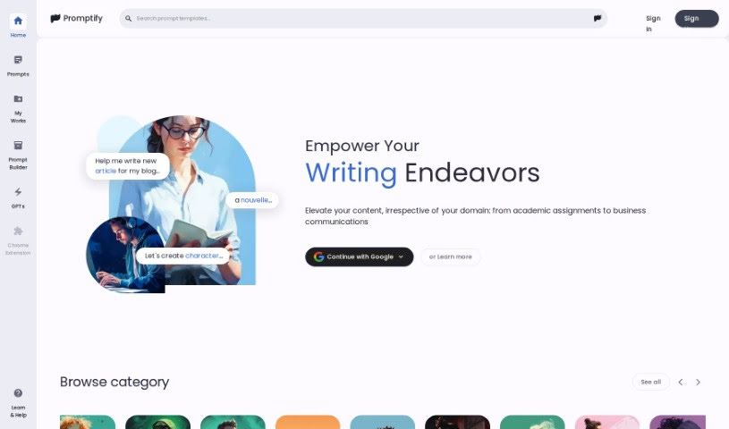 Screenshot of Promptify