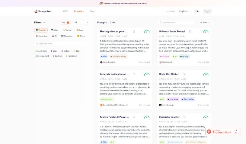 Screenshot of PromptPort