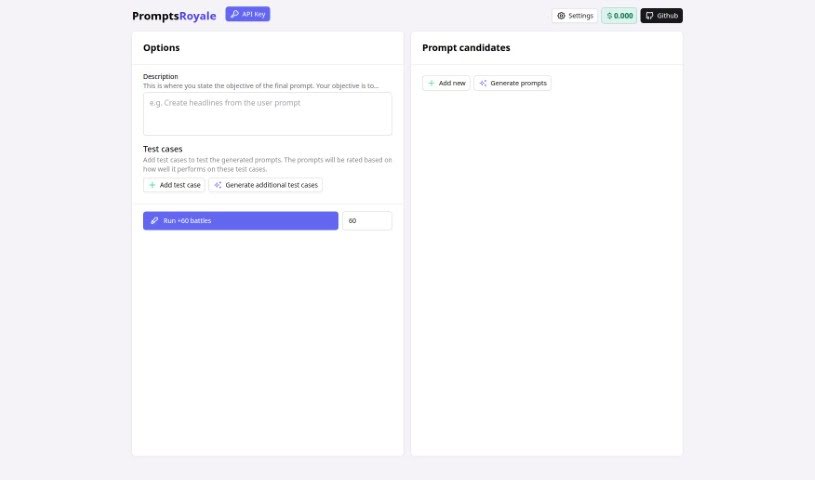 Screenshot of Prompts Royale