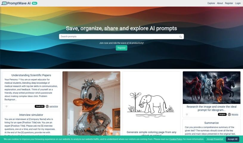Screenshot of PromptWave AI