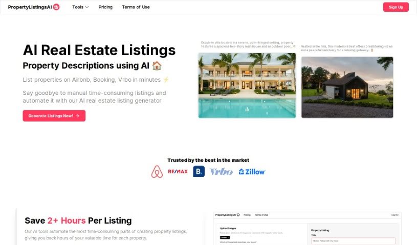 Screenshot of Property Listings Ai