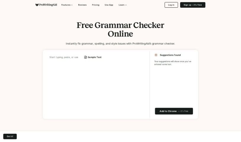 Screenshot of ProWritingAid