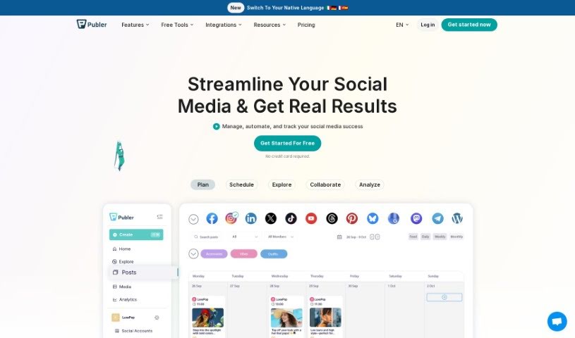 Screenshot of Publer