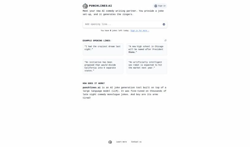 Screenshot of Punchlines.ai