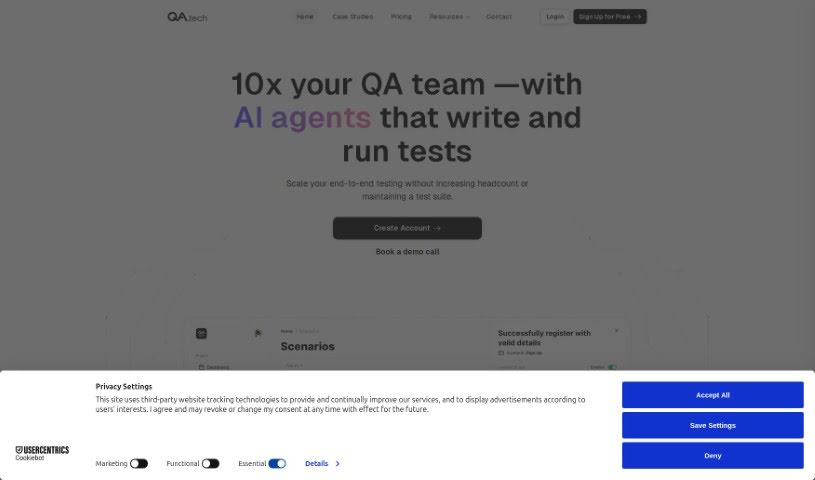 Screenshot of Qa.tech