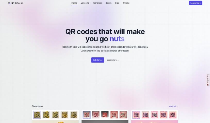 Screenshot of QR Diffusion