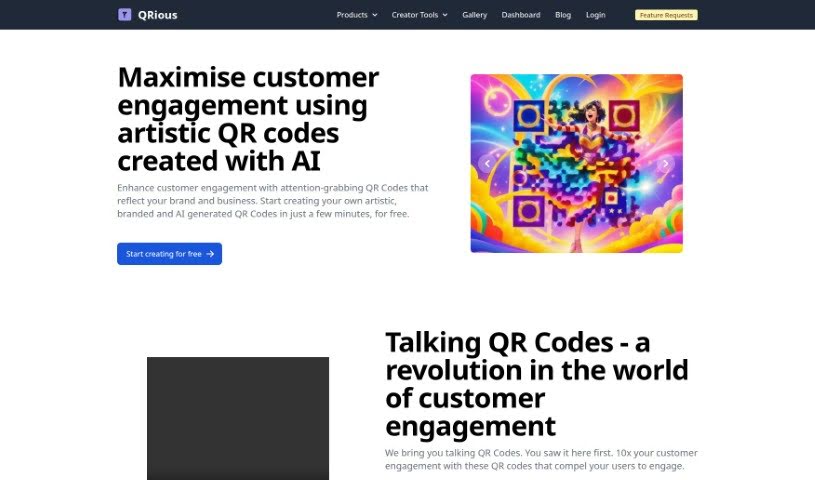 Screenshot of Qrious Art