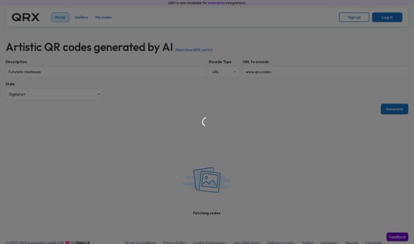 Screenshot of QRX Codes