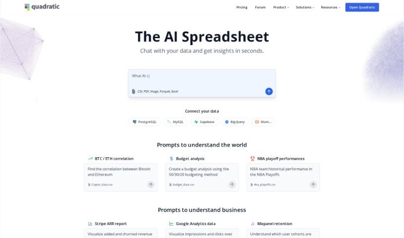 Screenshot of Quadratic