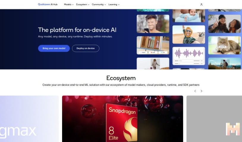 Screenshot of Qualcomm AI Hub