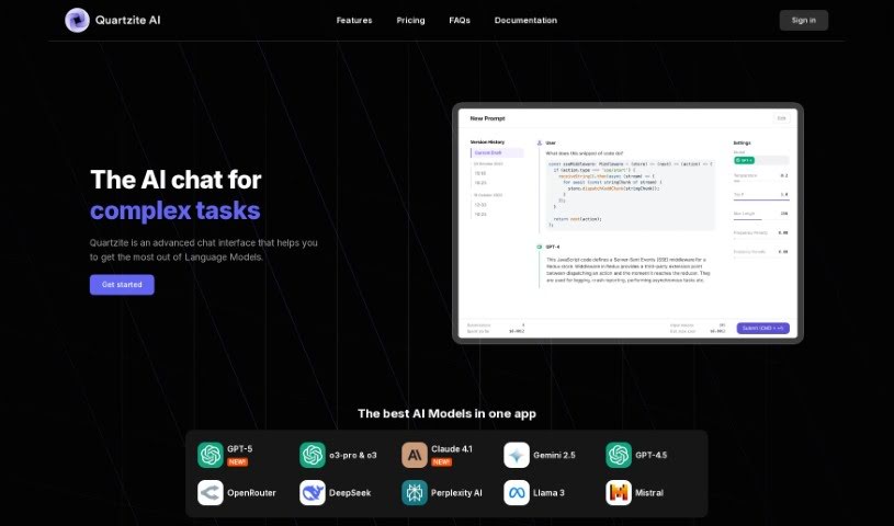 Screenshot of Quartzite AI