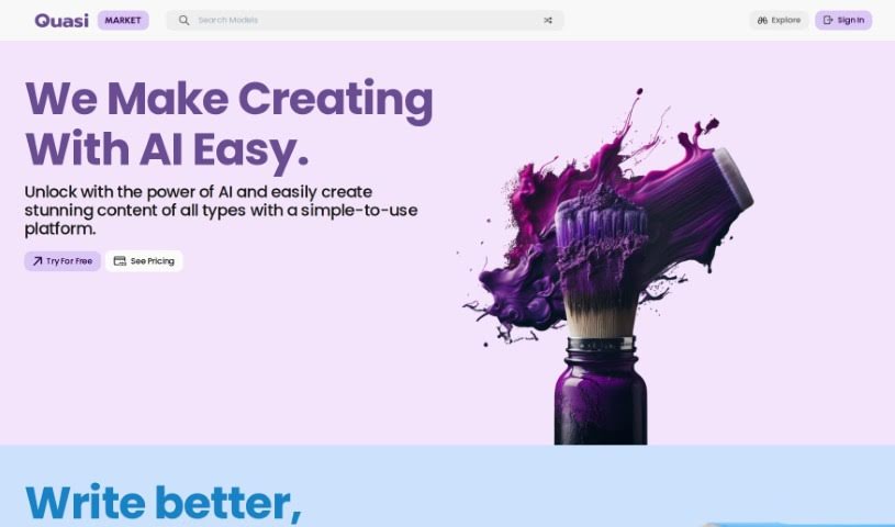 Screenshot of Quasi Market