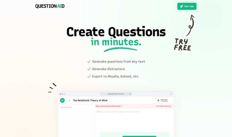 Screenshot of QuestionAid