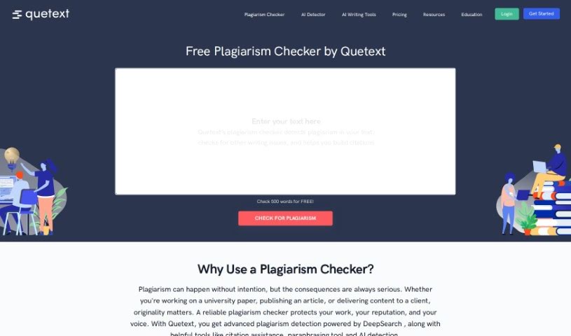 Screenshot of Quetext