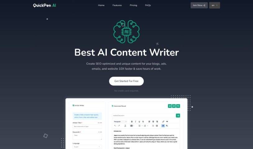 Screenshot of Quickpen AI