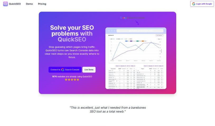 Screenshot of Quickseo