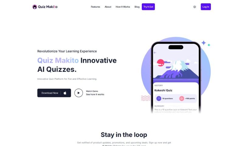 Screenshot of Quiz Makito