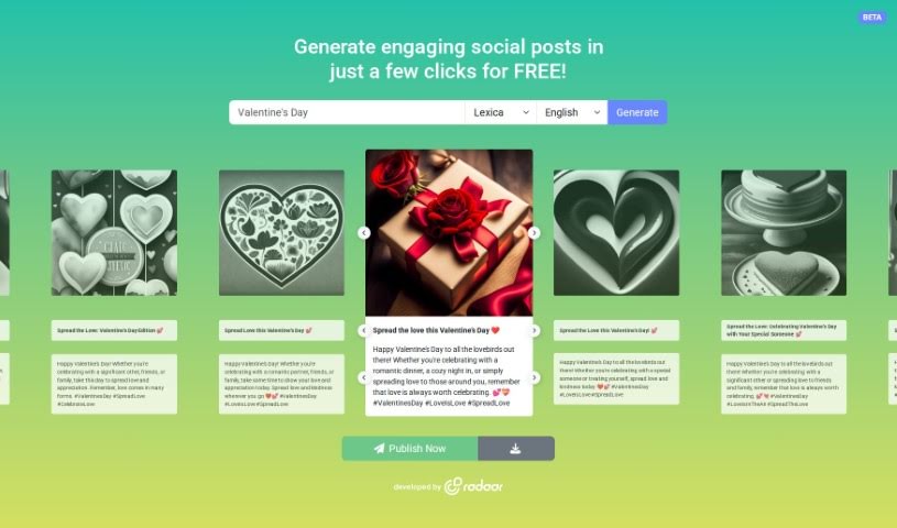 Screenshot of Radaar AI Post Generator